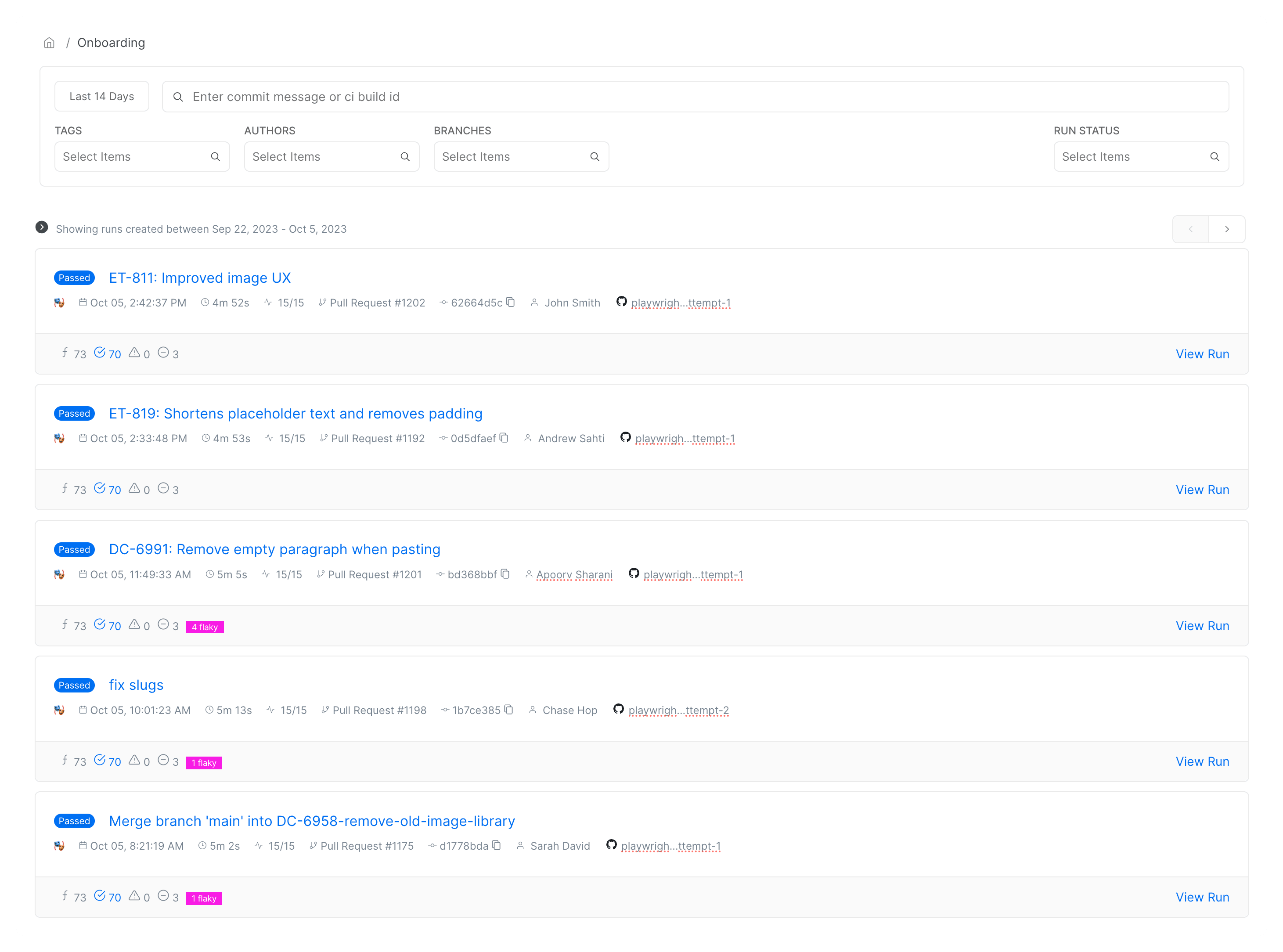 Currents collects execution results -  your team can browse, troubleshoot, monitor and debug the failures in a single place